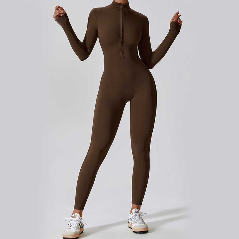 BWOOOH printed yoga pants - Women Zipper Long Sleeve Shapewear Jumps
