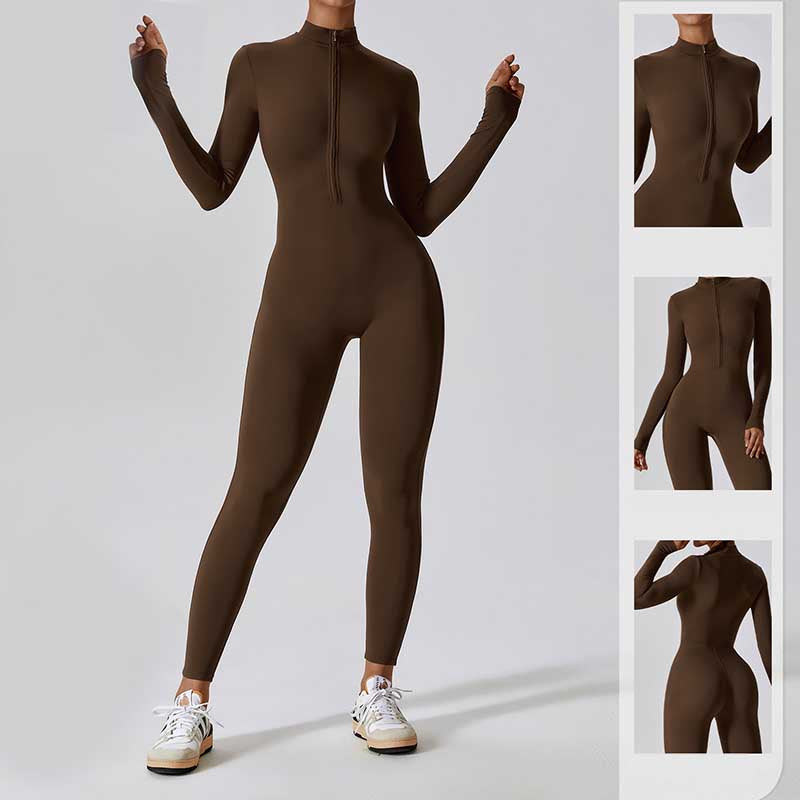 BWOOOH printed yoga pants - Women Zipper Long Sleeve Shapewear Jumps