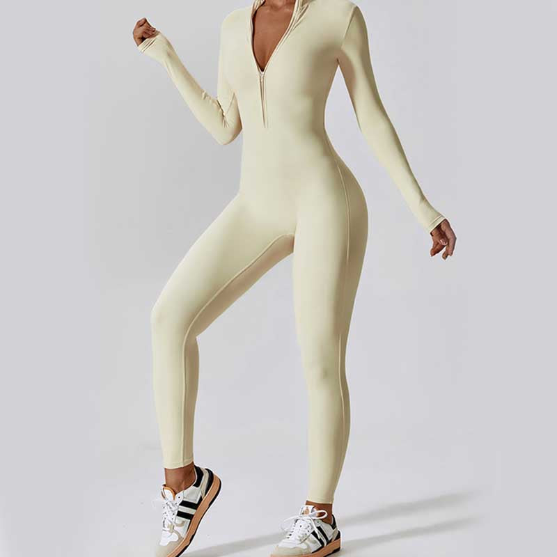 BWOOOH printed yoga pants - Women Zipper Long Sleeve Shapewear Jumps