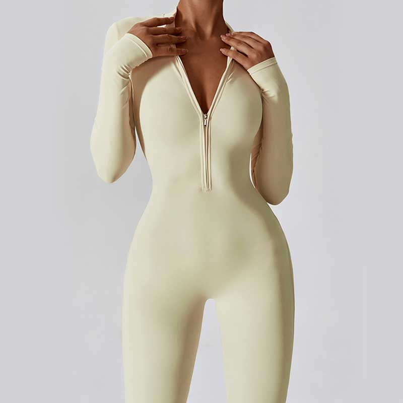 BWOOOH printed yoga pants - Women Zipper Long Sleeve Shapewear Jumps