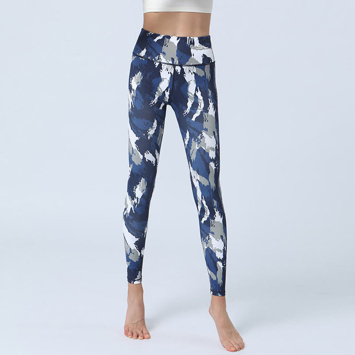 BWOOOH printed yoga leggings - Flowers Leaves Print Sports Fitness Yoga