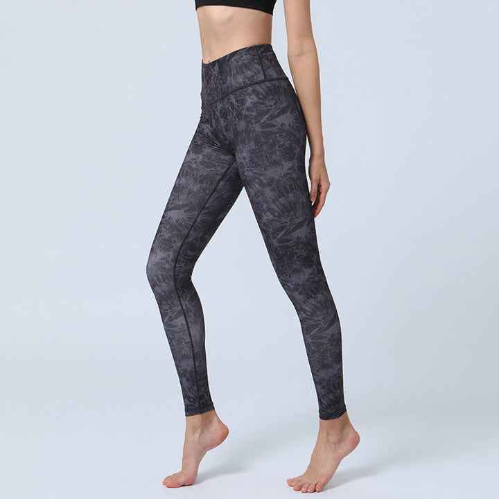 BWOOOH printed yoga leggings - Flowers Leaves Print Sports Fitness Yoga