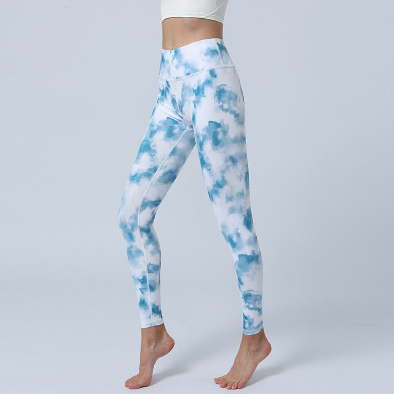 BWOOOH printed yoga leggings - Flowers Leaves Print Sports Fitness Yoga