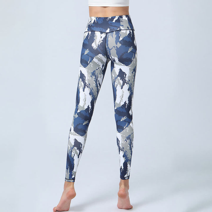 BWOOOH printed yoga leggings - Flowers Leaves Print Sports Fitness Yoga