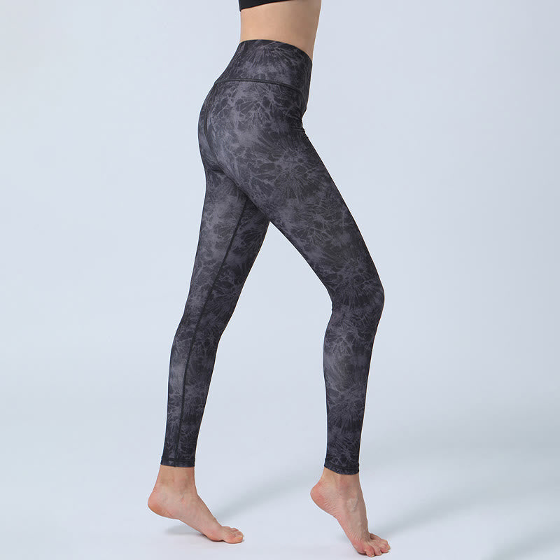 BWOOOH printed yoga leggings - Flowers Leaves Print Sports Fitness Yoga