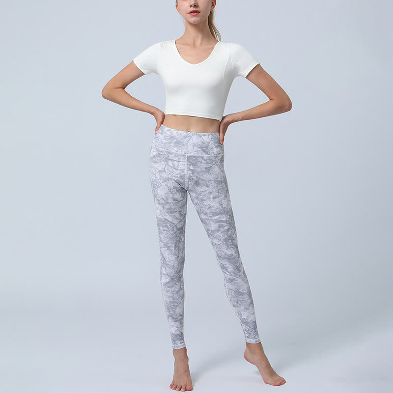 BWOOOH printed yoga leggings - Flowers Leaves Print Sports Fitness Yoga
