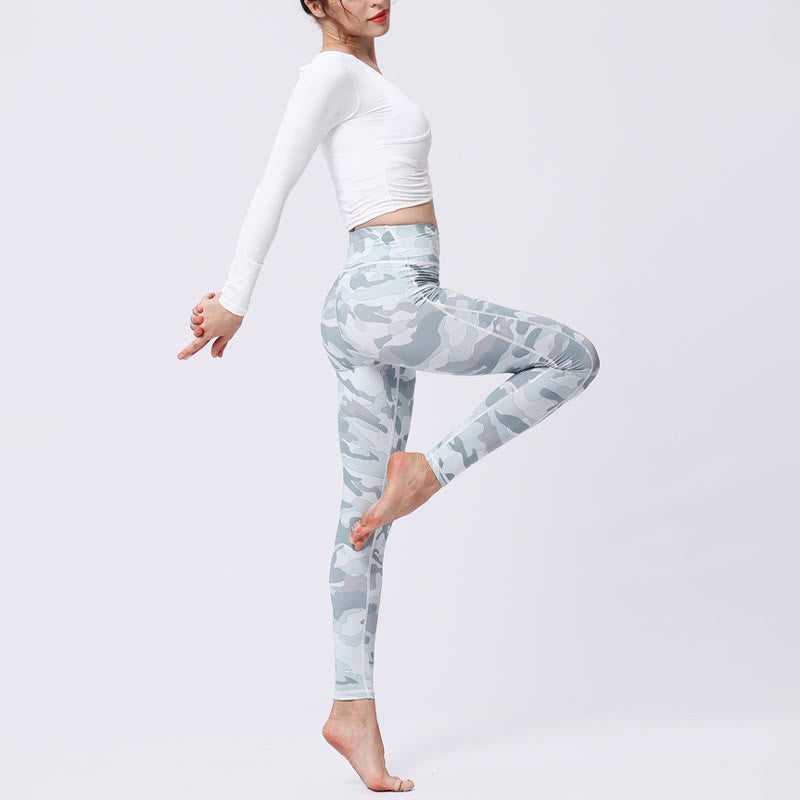 BWOOOH printed yoga leggings - Camo Print Sports Fitness Yoga High Wais