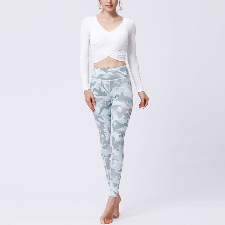 BWOOOH printed yoga leggings - Camo Print Sports Fitness Yoga High Wais