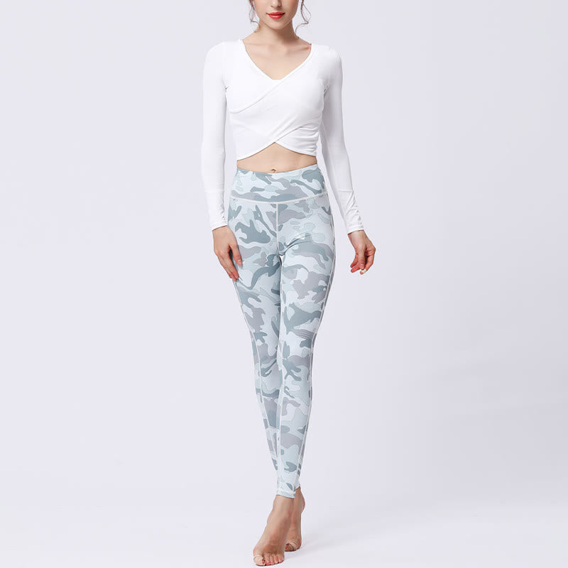 BWOOOH printed yoga leggings - Camo Print Sports Fitness Yoga High Wais