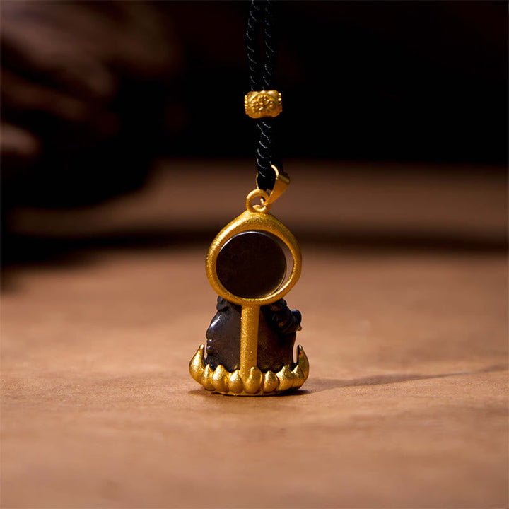 BWOOOH Tibetan Yellow Jambhala Yellow God of Wealth Buddha Serenity Necklace Pendant