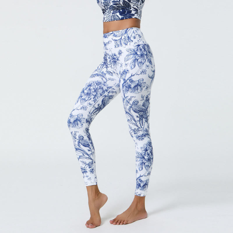 BWOOOH printed yoga leggings - Flowers Leaves Dandelions Pineapples Pri