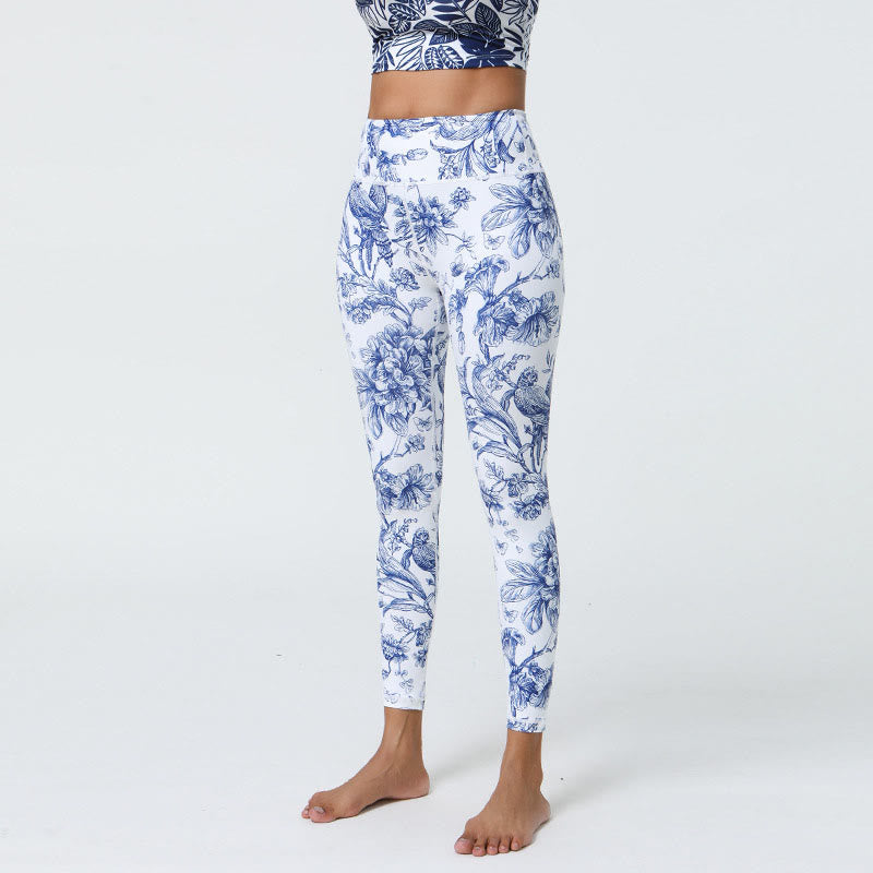 BWOOOH printed yoga leggings - Flowers Leaves Dandelions Pineapples Pri
