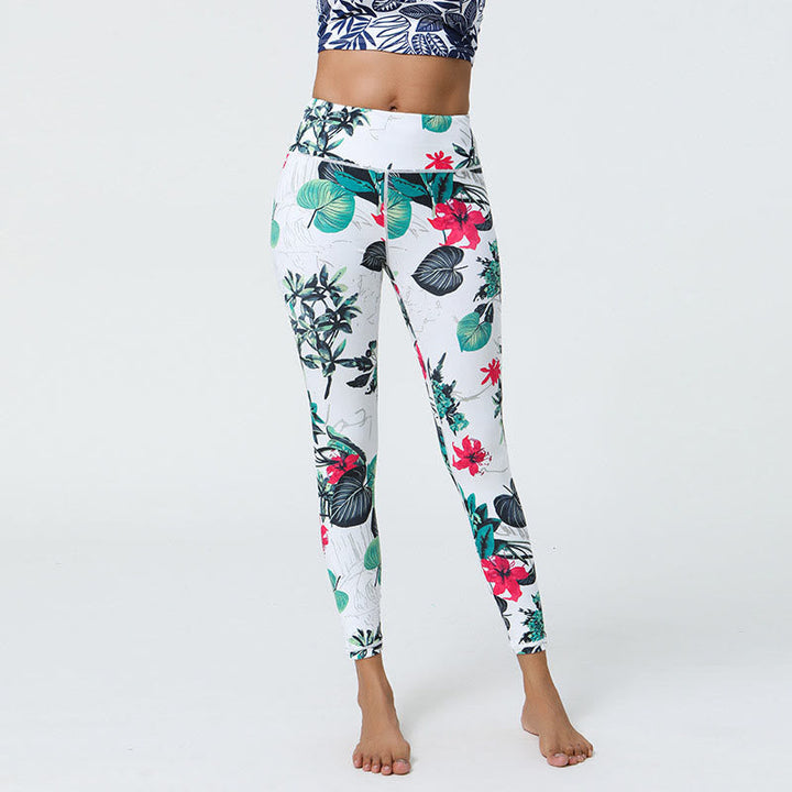 BWOOOH printed yoga leggings - Flowers Leaves Dandelions Pineapples Pri