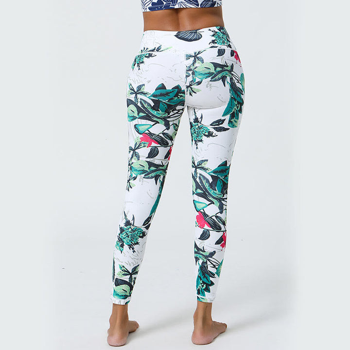 BWOOOH printed yoga leggings - Flowers Leaves Dandelions Pineapples Pri