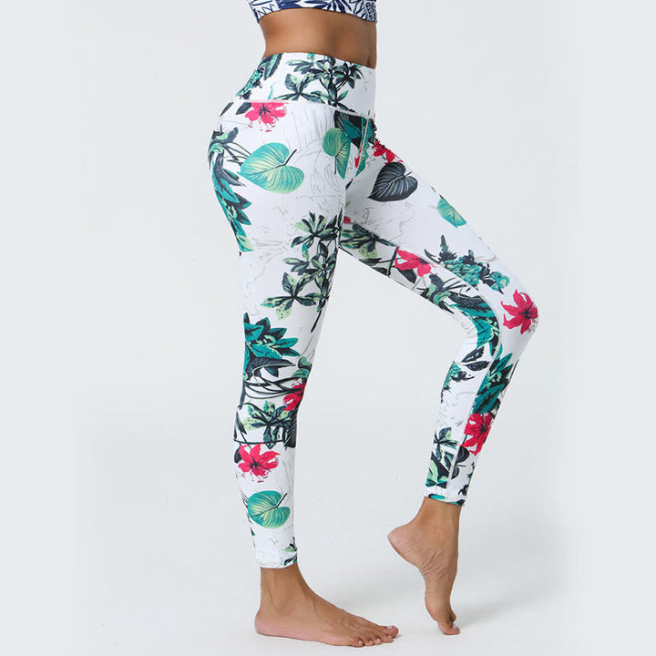 BWOOOH printed yoga leggings - Flowers Leaves Dandelions Pineapples Pri