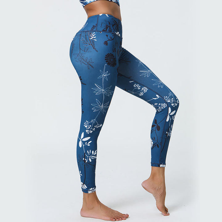 BWOOOH printed yoga leggings - Flowers Leaves Dandelions Pineapples Pri
