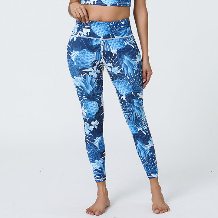 BWOOOH printed yoga leggings - Flowers Leaves Dandelions Pineapples Pri