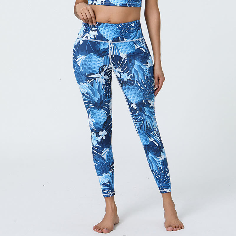 BWOOOH printed yoga leggings - Flowers Leaves Dandelions Pineapples Pri