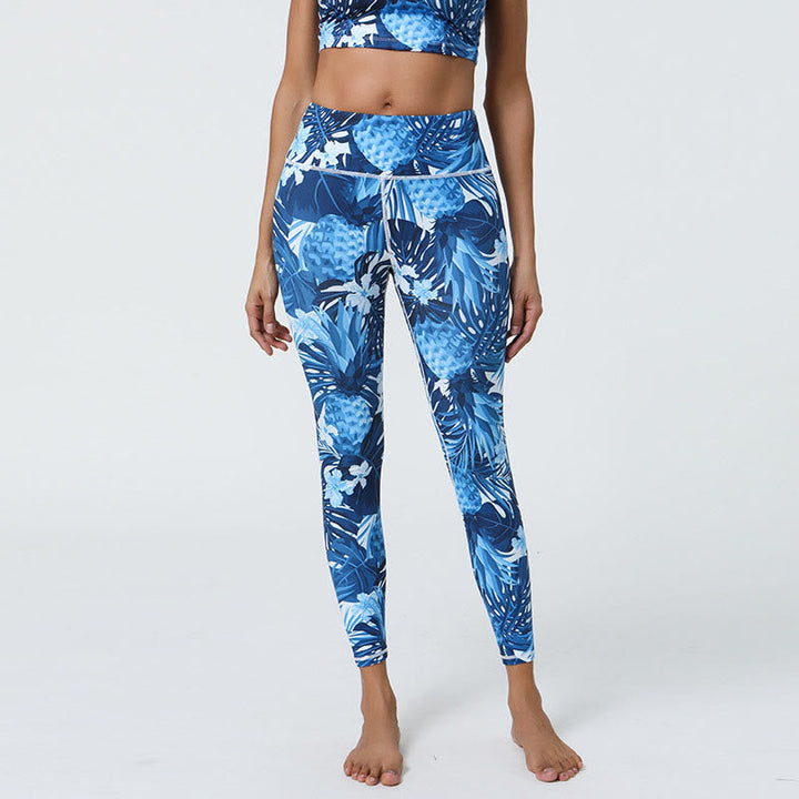 BWOOOH printed yoga leggings - Flowers Leaves Dandelions Pineapples Pri