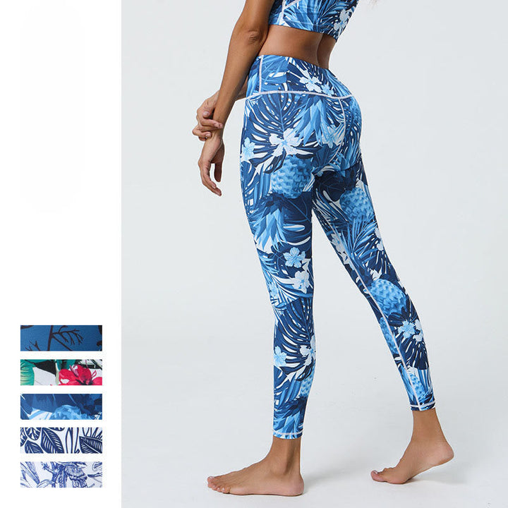 BWOOOH printed yoga leggings - Flowers Leaves Dandelions Pineapples Pri