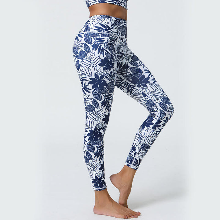 BWOOOH printed yoga leggings - Flowers Leaves Dandelions Pineapples Pri