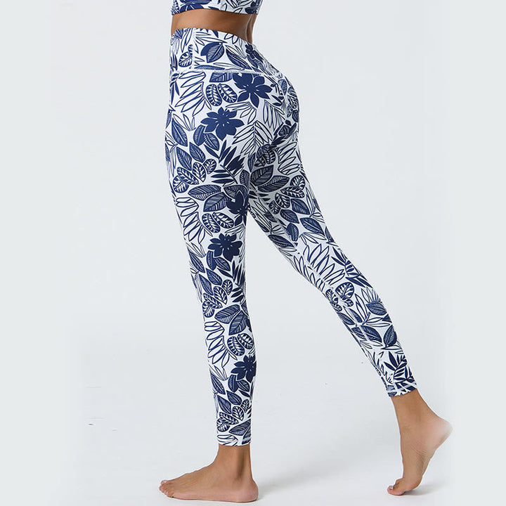 BWOOOH printed yoga leggings - Flowers Leaves Dandelions Pineapples Pri