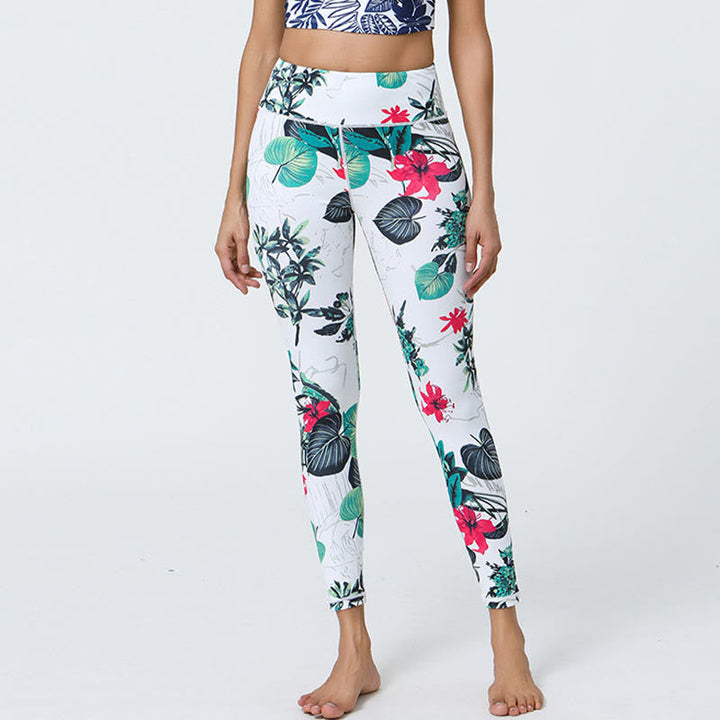 BWOOOH printed yoga leggings - Flowers Leaves Dandelions Pineapples Pri