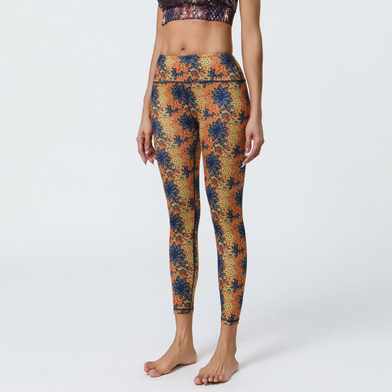 BWOOOH mandala print yoga leggings - Flowers Geometric Mandalas Print Sports 