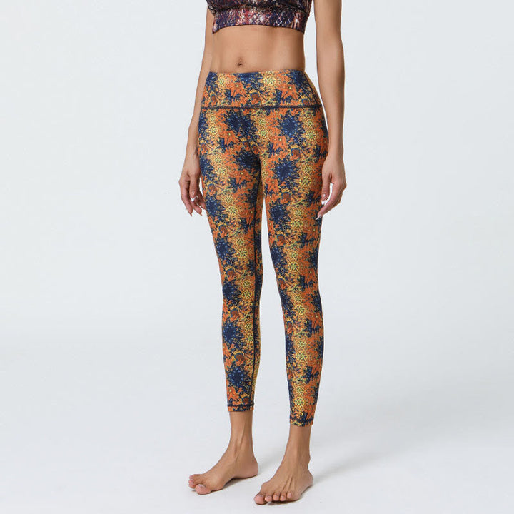 BWOOOH mandala print yoga leggings - Flowers Geometric Mandalas Print Sports 