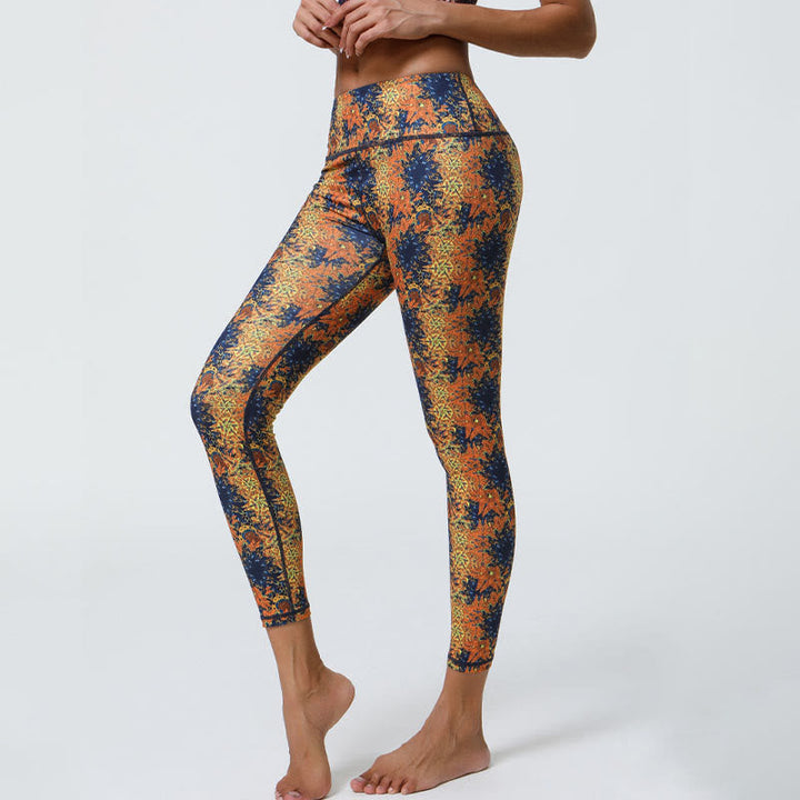 BWOOOH mandala print yoga leggings - Flowers Geometric Mandalas Print Sports 