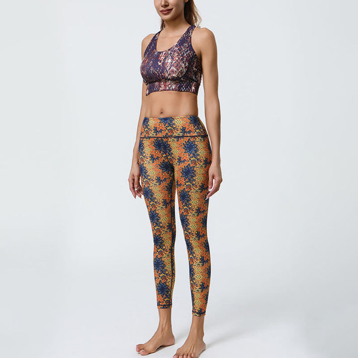 BWOOOH mandala print yoga leggings - Flowers Geometric Mandalas Print Sports 