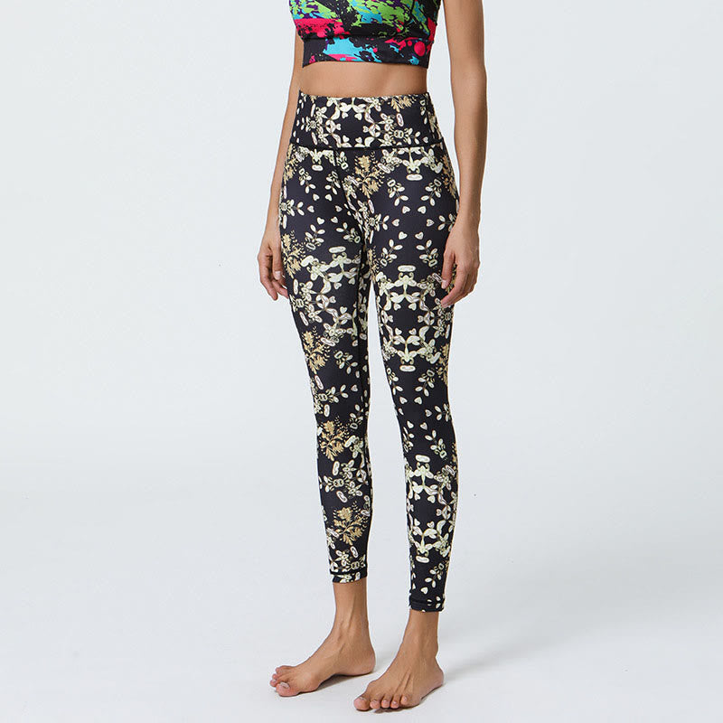 BWOOOH mandala print yoga leggings - Flowers Geometric Mandalas Print Sports 