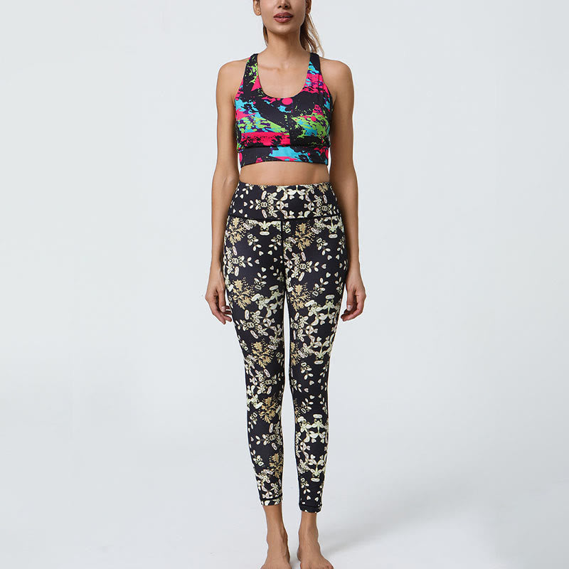 BWOOOH mandala print yoga leggings - Flowers Geometric Mandalas Print Sports 