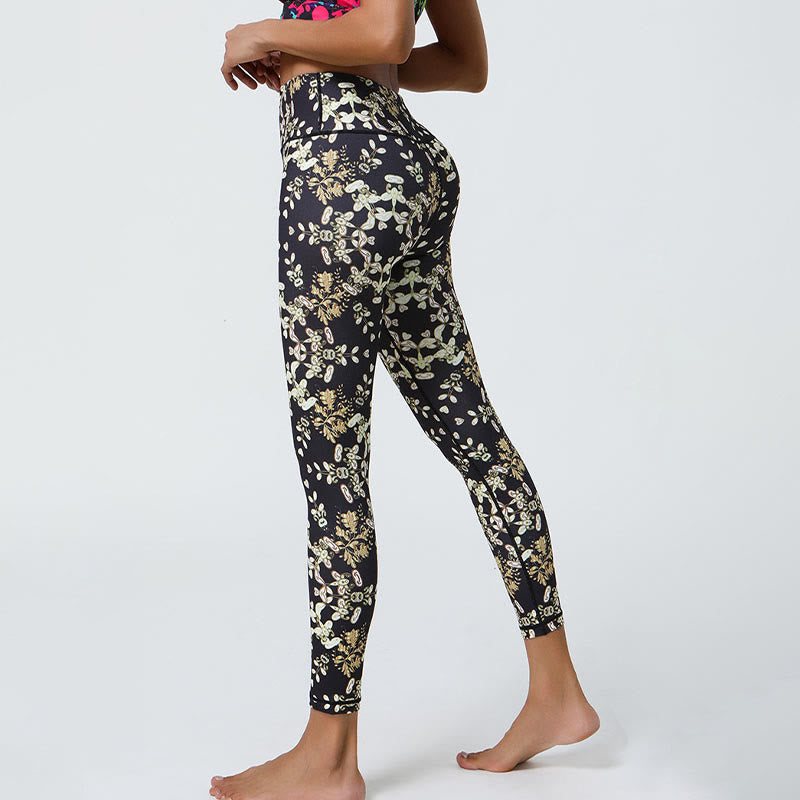 BWOOOH mandala print yoga leggings - Flowers Geometric Mandalas Print Sports 