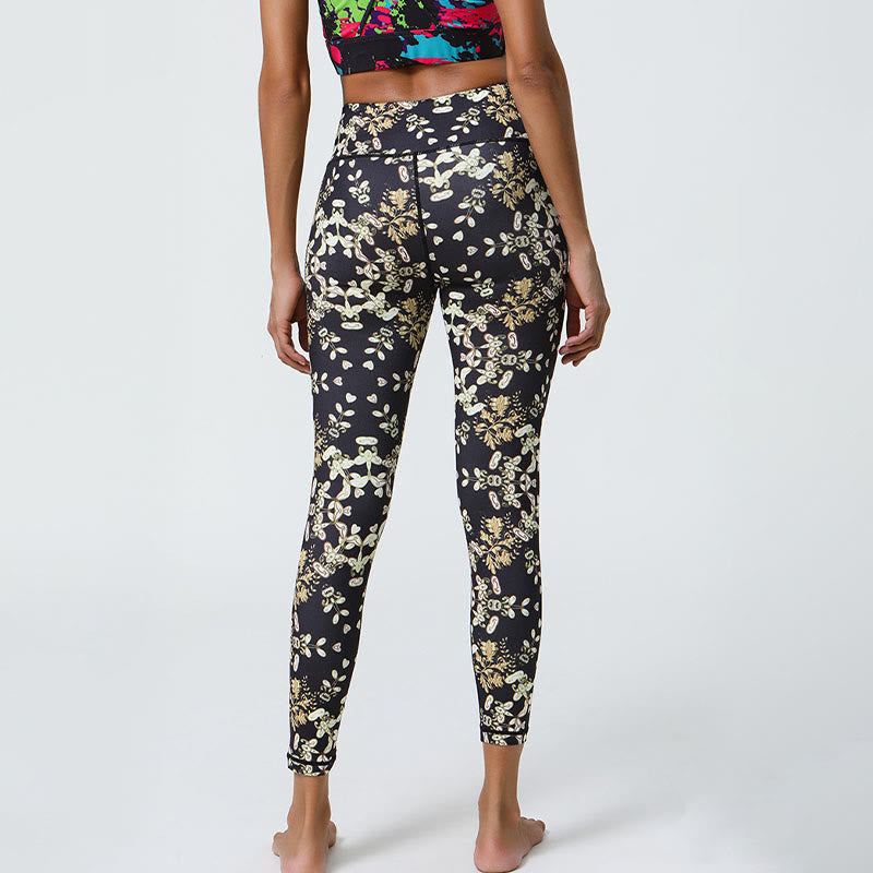 BWOOOH mandala print yoga leggings - Flowers Geometric Mandalas Print Sports 