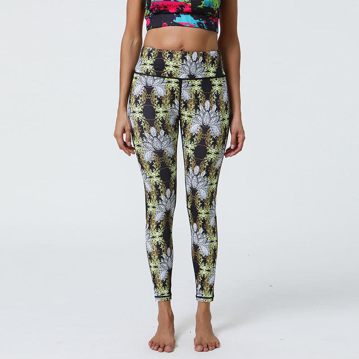 BWOOOH mandala print yoga leggings - Flowers Geometric Mandalas Print Sports 