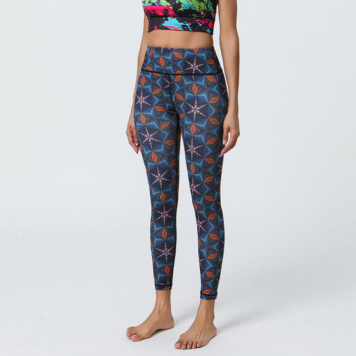 BWOOOH mandala print yoga leggings - Flowers Geometric Mandalas Print Sports 