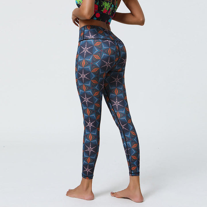 BWOOOH mandala print yoga leggings - Flowers Geometric Mandalas Print Sports 