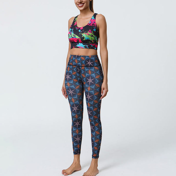 BWOOOH mandala print yoga leggings - Flowers Geometric Mandalas Print Sports 