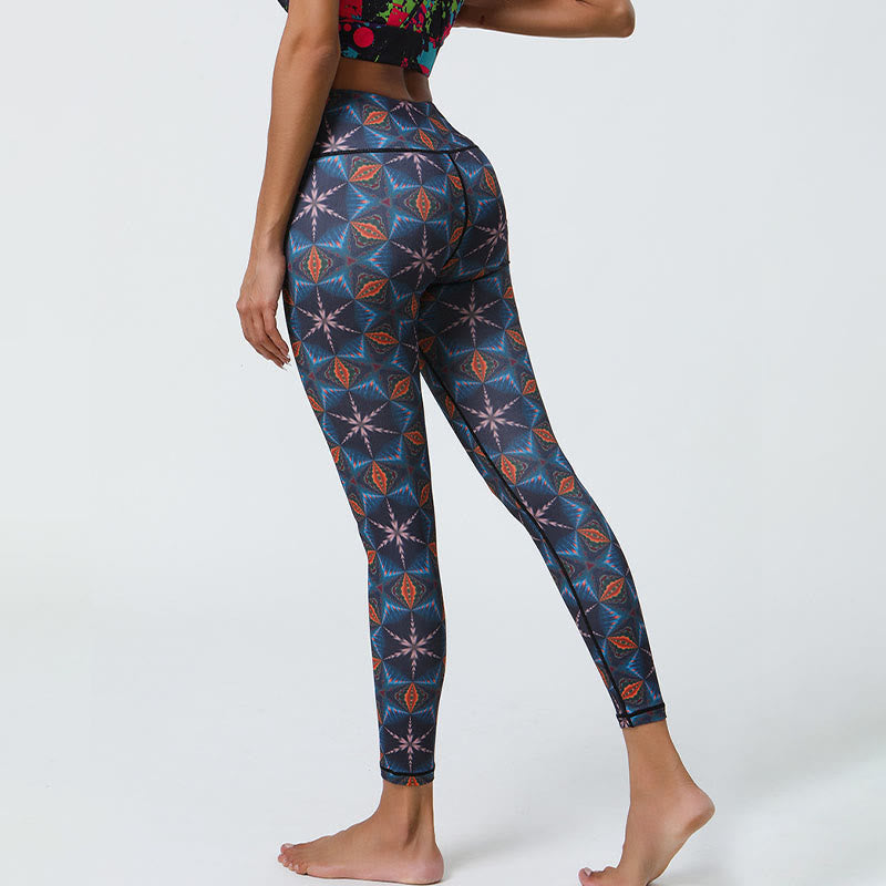 BWOOOH mandala print yoga leggings - Flowers Geometric Mandalas Print Sports 