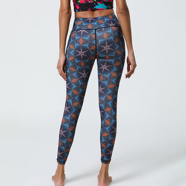 BWOOOH mandala print yoga leggings - Flowers Geometric Mandalas Print Sports 