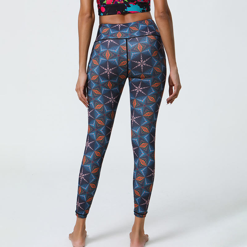 BWOOOH mandala print yoga leggings - Flowers Geometric Mandalas Print Sports 