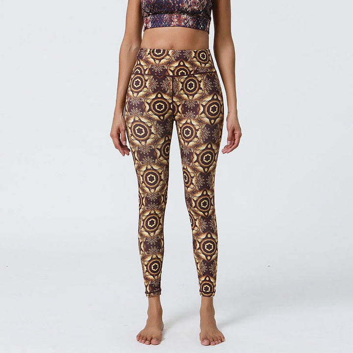 BWOOOH mandala print yoga leggings - Flowers Geometric Mandalas Print Sports 