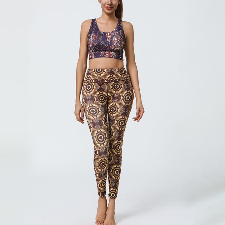 BWOOOH mandala print yoga leggings - Flowers Geometric Mandalas Print Sports 
