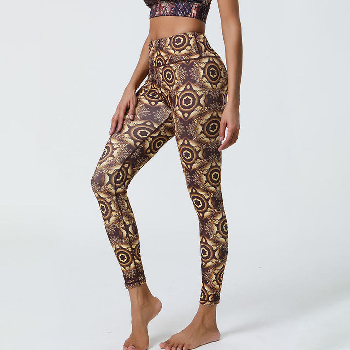 BWOOOH mandala print yoga leggings - Flowers Geometric Mandalas Print Sports 