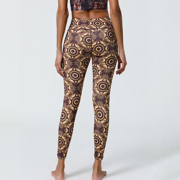 BWOOOH mandala print yoga leggings - Flowers Geometric Mandalas Print Sports 