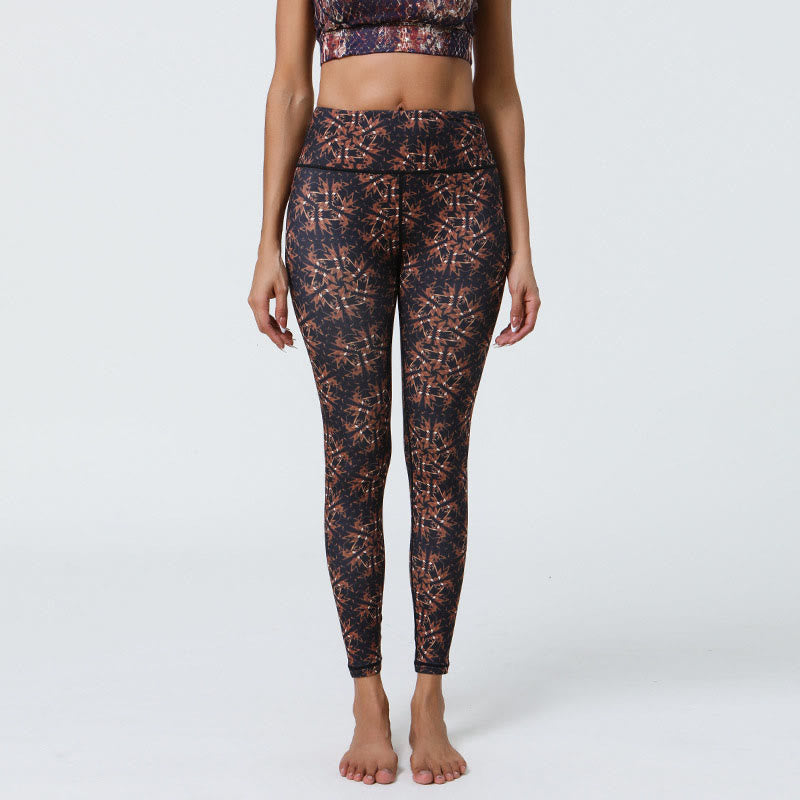 BWOOOH mandala print yoga leggings - Flowers Geometric Mandalas Print Sports 