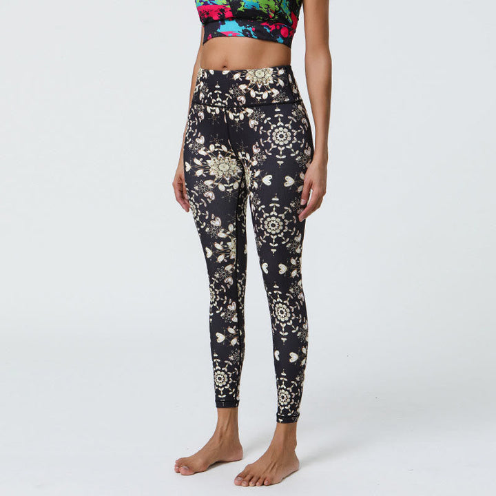 BWOOOH mandala print yoga leggings - Flowers Geometric Mandalas Print Sports 