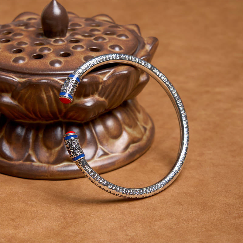 BWOOOH Heart Sutra Carved Copper Coins Healing Bracelet Bangle
