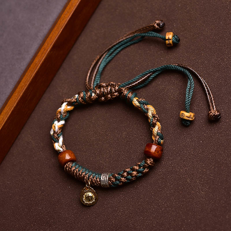 BWOOOH Tibetan Bone Beads Luck Rope Bracelet